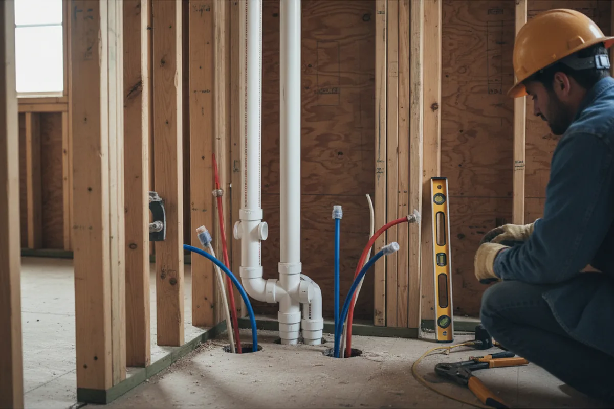 Drain and supply rough-in during Garbage Disposal Repair in East Windsor