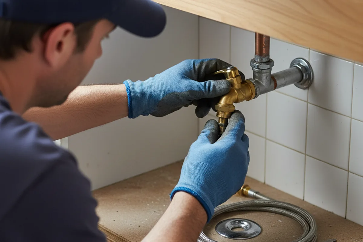 Shutoff valve and fitting work during Emergency Plumbing in East Windsor